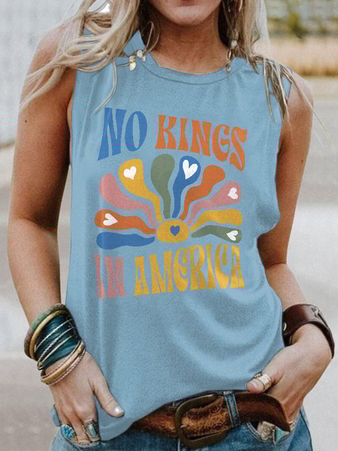 🔥Buy 3 Get 15% Off🔥Retro No Kings In America Print Tank Top