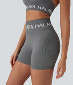Seamless Flow Logo High Waisted Yoga Biker Shorts 5''