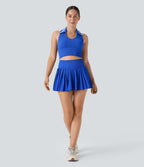 Seamless Flow Racerback Color Block Cropped Tennis Tank Top