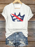 🔥Buy 3 Get 15% Off🔥V-neck Women's  America has no kings Printed Casual T-Shirt