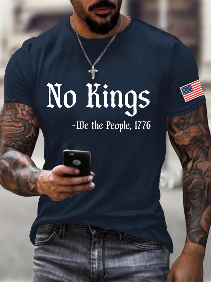🔥Buy 3 Get 15% Off🔥Men's No Kings In America Print T-shirt