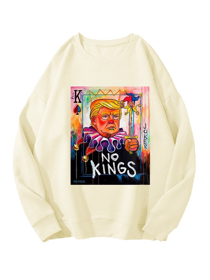 Unisex   No Kings In America Print Casual Sweatshirt