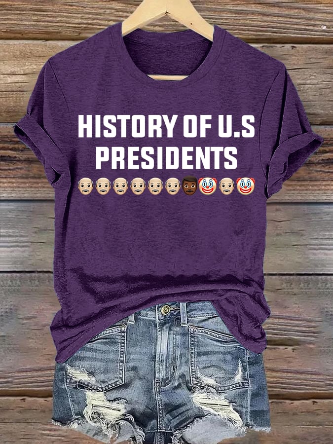 🔥Buy 3 Get 15% Off🔥Women's  History Of US Presidents Print T-Shirt