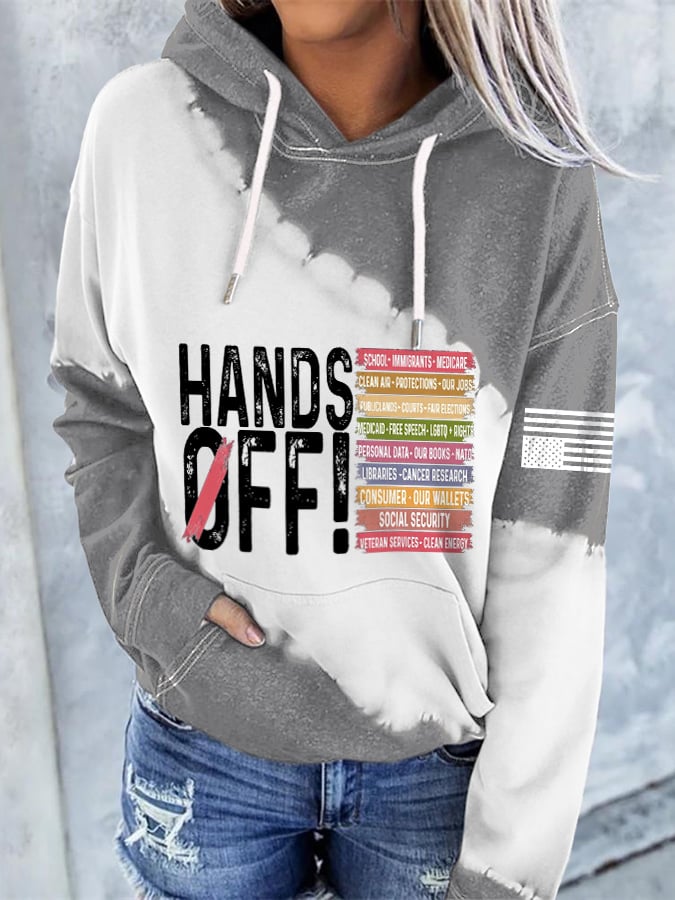 🔥Buy 3 Get 15% Off🔥Women's Retro Hands Off Protest Print Hoodie