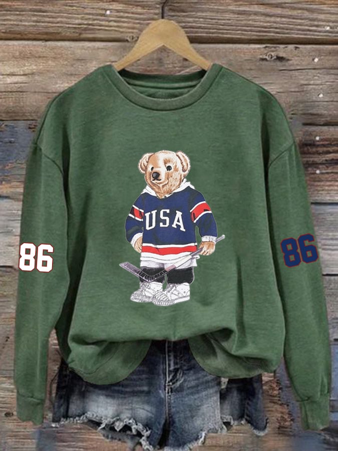 Women's  Hockey Print Sweatshirt