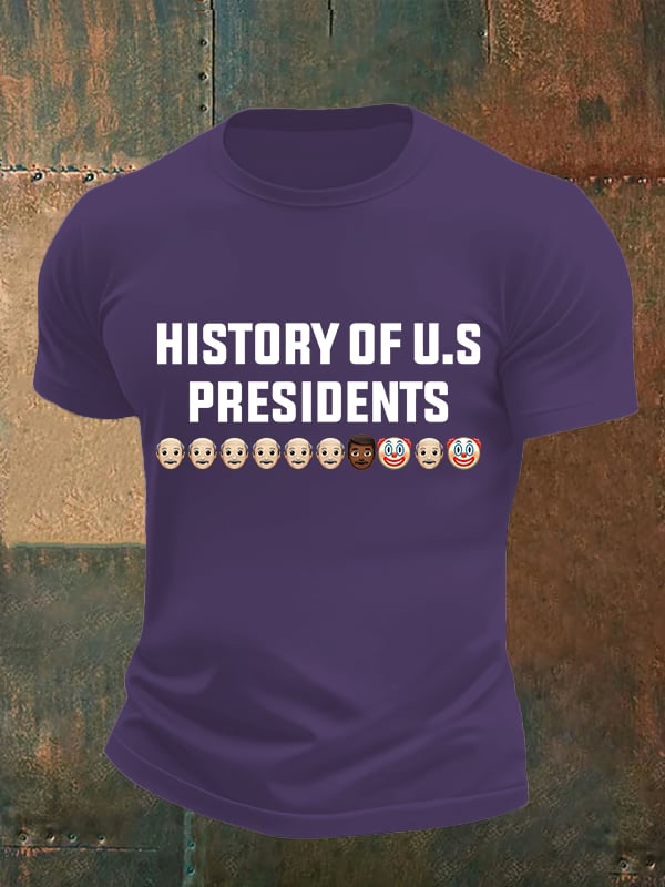 🔥Buy 3 Get 15% Off🔥Men's  History Of US Presidents Print T-Shirt