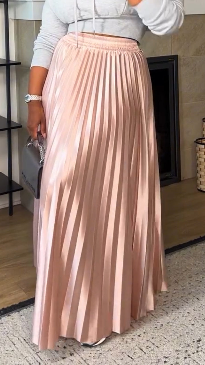Ladies' Pleated Elegant Casual Skirt