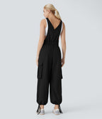 Drawstring  Relax Casual Cargo Overall with Pockets