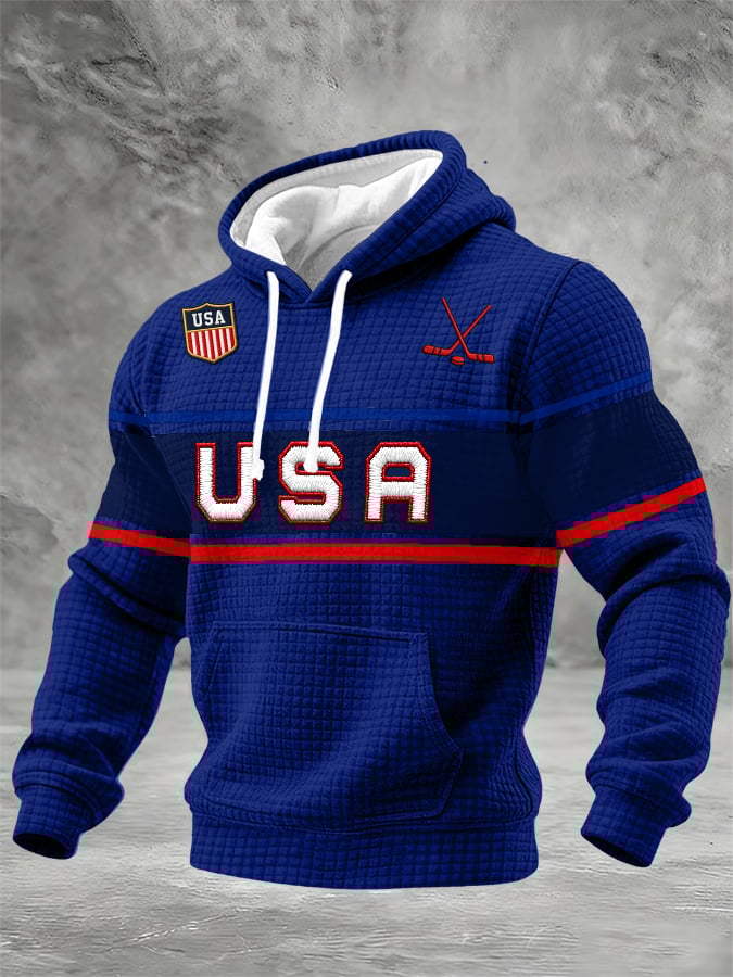 Men's Ice Hockey Printed Casual Hoodie