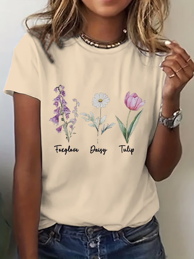 🔥Buy 3 Get 15% Off🔥Women's Floral FDT Print T-Shirt