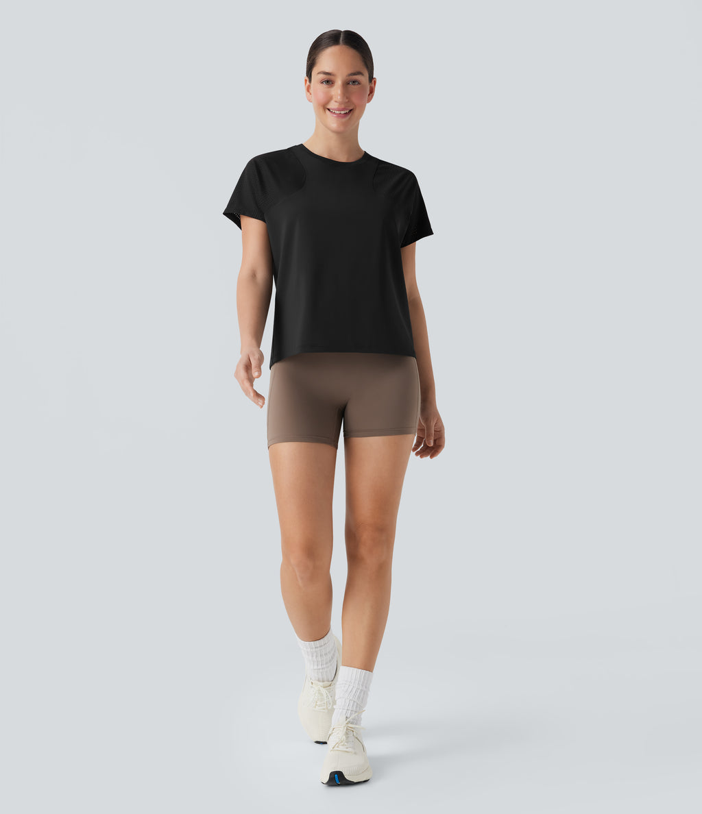 Cut Out Short Sleeve Running Sports Top