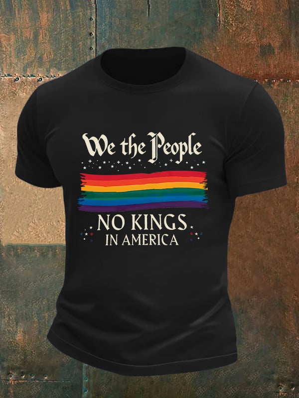 🔥Buy 3 Get 15% Off🔥Men's  We the People NO KINGS IN AMERICA  print  T-Shirt
