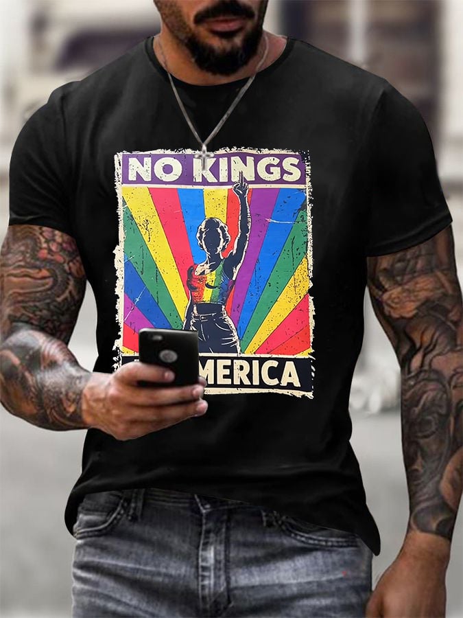 No Kings In America Print  T-shirt