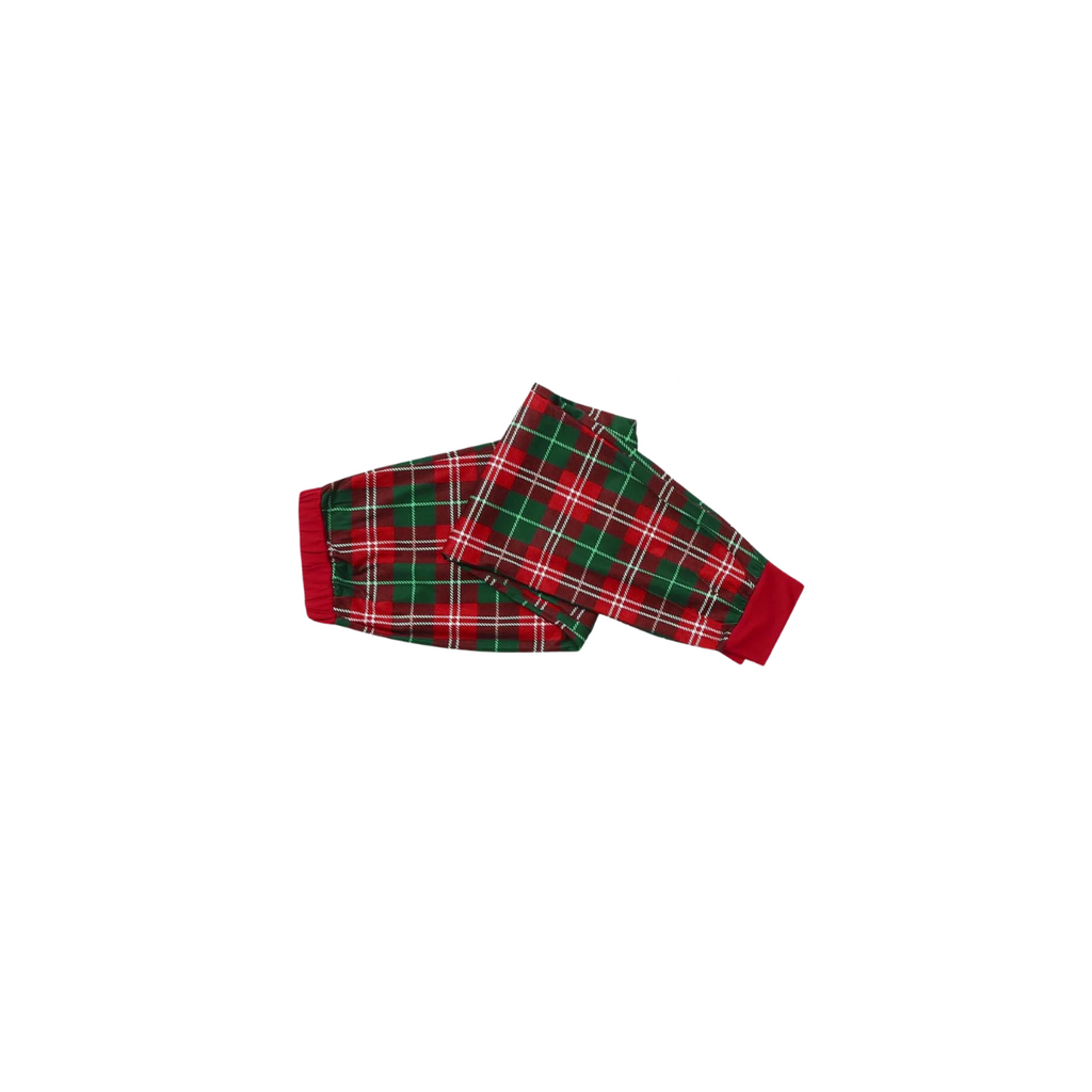 "Merry Christmas" Letter Print 2025 Green Elf Cartoon Pattern Contrast White Long Sleeve with Classic Red and Green Plaid Pants Family Matching Pajamas