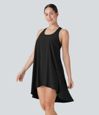 BreezefulTM RacerPocket High Low Flowy Mini Quick Dry Casual Dress-D/DD/DDD/F Cups