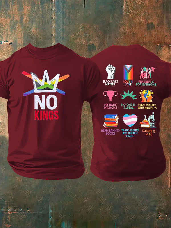 🔥Buy 3 Get 15% Off🔥Men's  No Kings Print T-Shirt