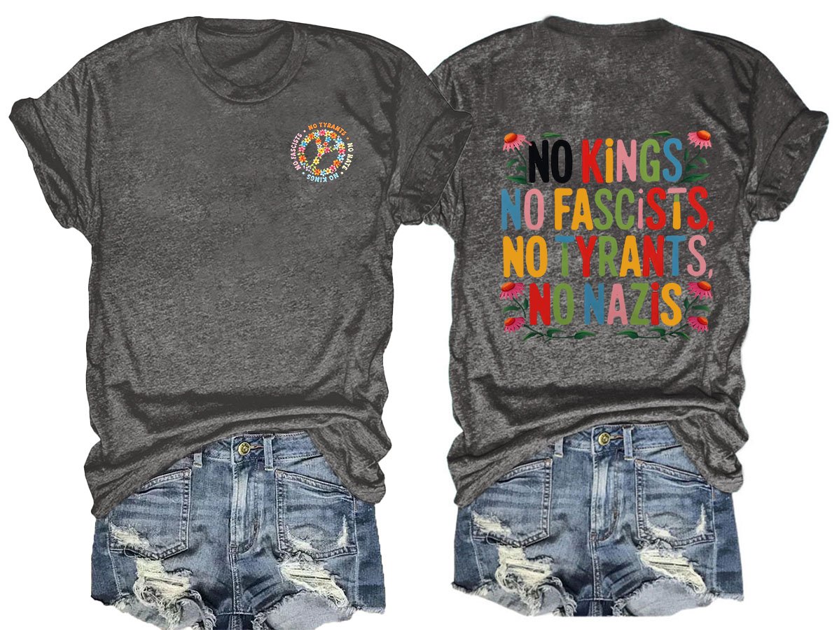 No Kings In America Print  T-shirt