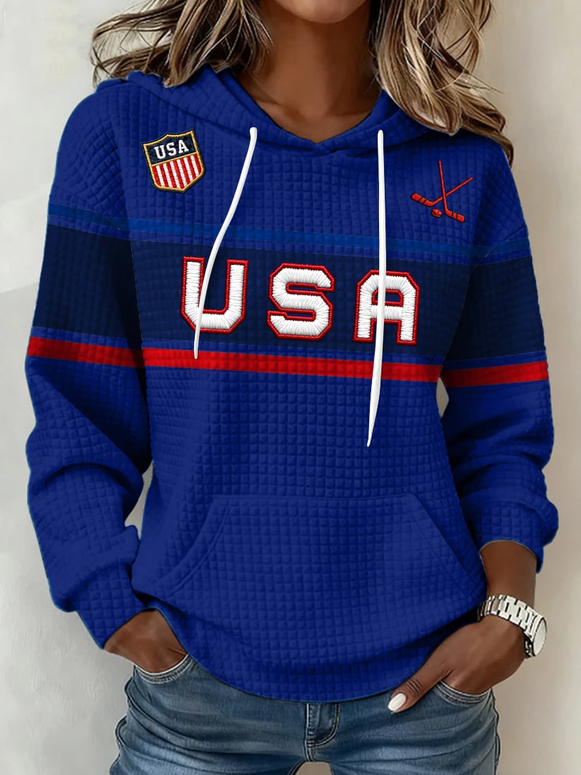 Women's Ice Hockey Print Casual Sweatshirt