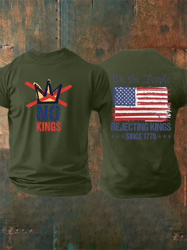 🔥Buy 3 Get 15% Off🔥Men's  No Kings, Rejecting Kings Since 1776, We The People T-Shirt