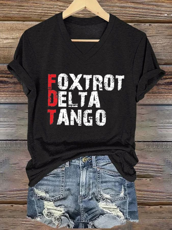 Women's Foxtrot Delta Tango Print T-Shirt