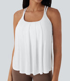 Double Straps Pleated Quick Dry Yoga Cami Top-D/DD/DDD/F Cups