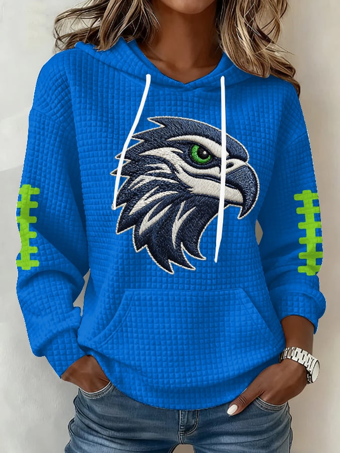 Women's Football Print Hoodie Sweatshirt