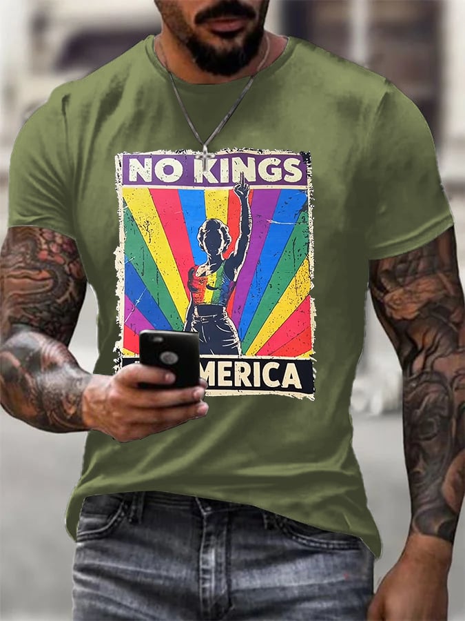 No Kings In America Print  T-shirt