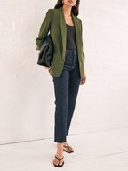 Loose Pleated Sleeve Suit Jacket