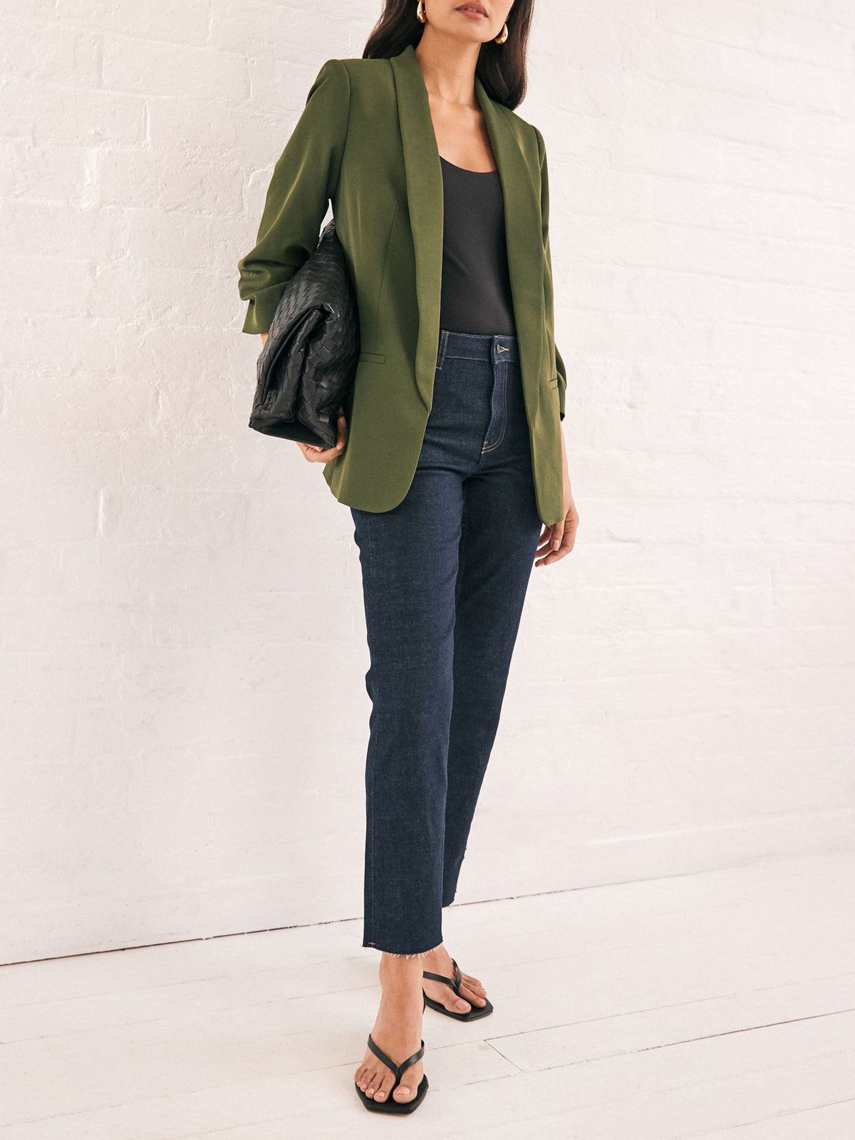 Loose Pleated Sleeve Suit Jacket
