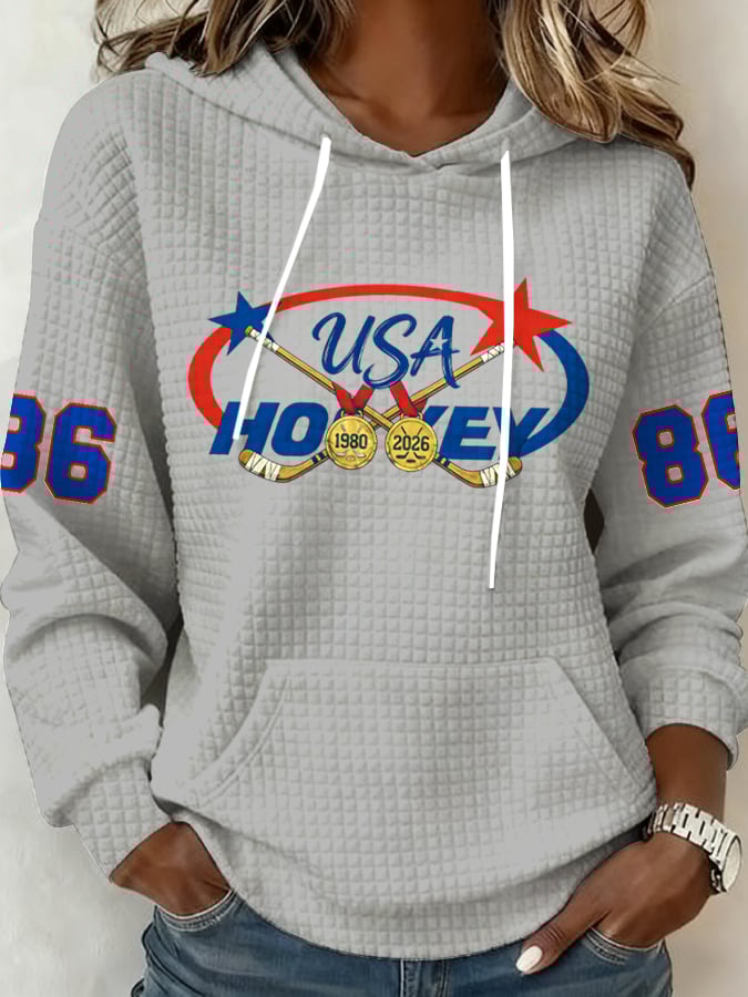 Women's Ice Hockey Print Casual Sweatshirt