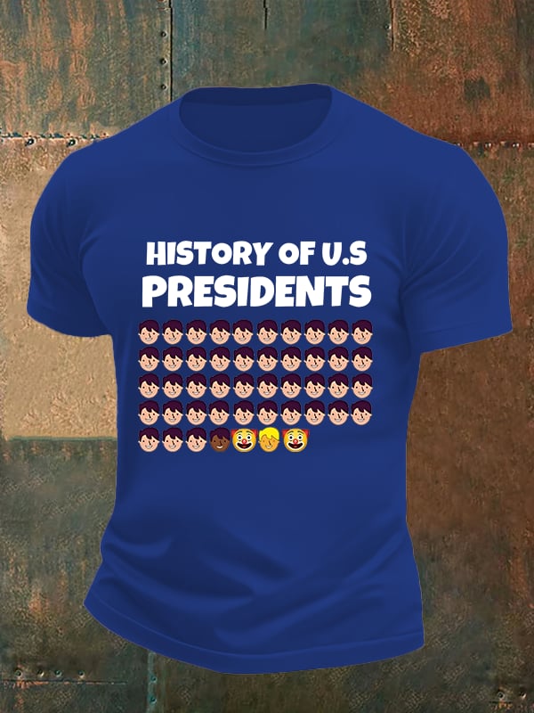 🔥Buy 3 Get 15% Off🔥Men's  History Of US Presidents Print T-Shirt