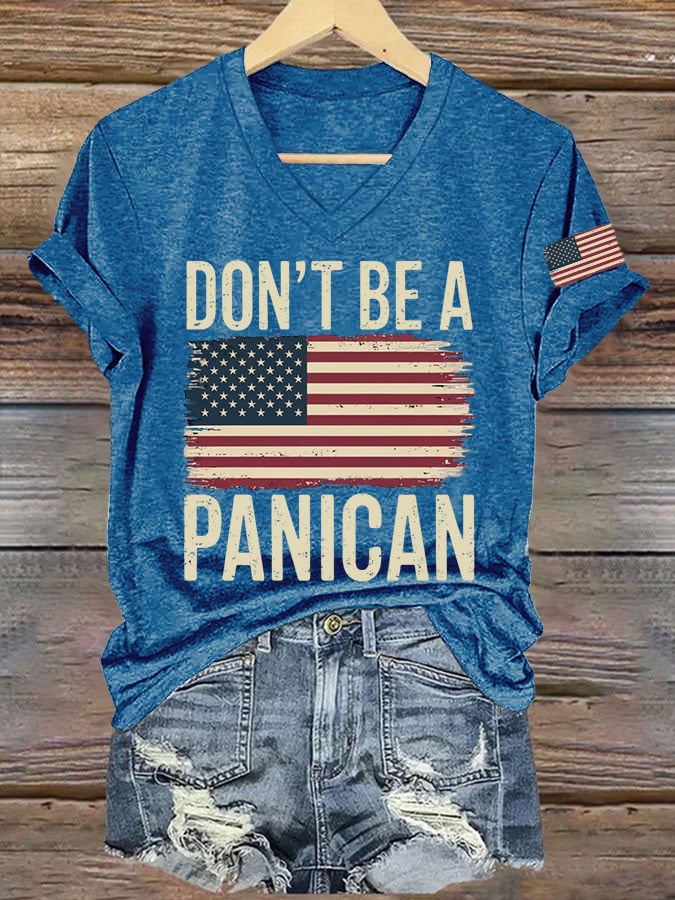 🔥Buy 3 Get 15% Off🔥Women's Don't Be A Panican Printed V Neck T-shirt