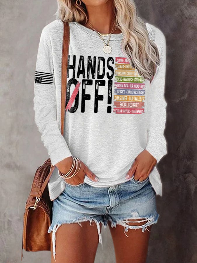 🔥Buy 3 Get 15% Off🔥Women's Retro Hands Off Protest Print T-Shirt