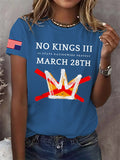 🔥Buy 3 Get 15% Off🔥Retro No Kings III 50 State Nationwide Protest March 28th Print T-Shirt