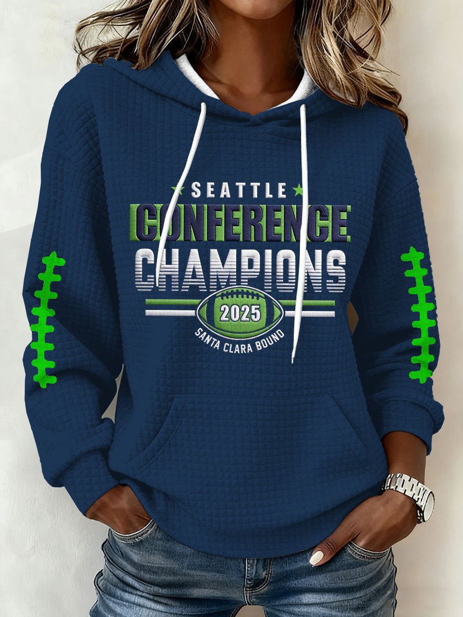 Women's Football Print Hoodie Sweatshirt