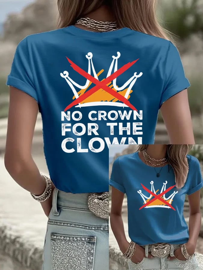 🔥Buy 3 Get 15% Off🔥Women's No Crown For The Clown Print V Neck T-shirt