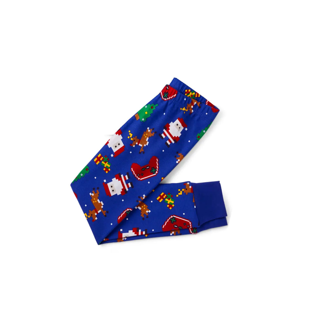 Christmas Family Matching Pajamas-Cozy Blue Pjs Set with "Christmas Crew Making Memories Together" Print