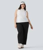 High Waisted Pockets Straight Leg Quick Dry Golf Plus Size Pants-Golf Tee-UPF40+