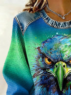 Women's Football Print Sweatshirt