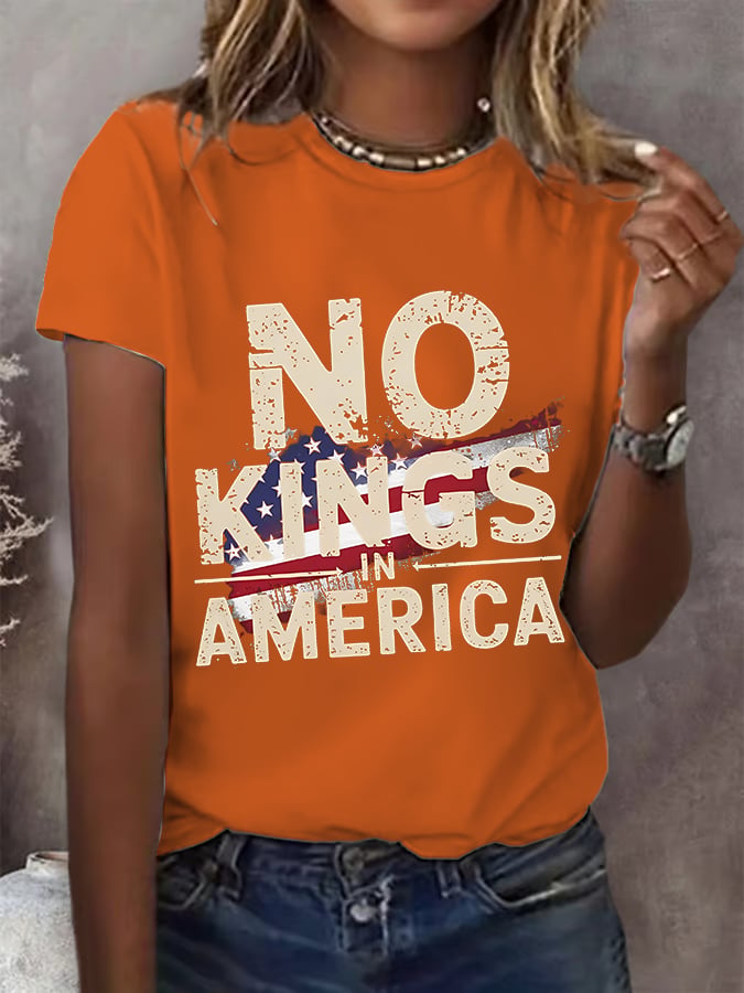 🔥Buy 3 Get 15% Off🔥Women's  America has No Kings Printed Casual T-Shirt