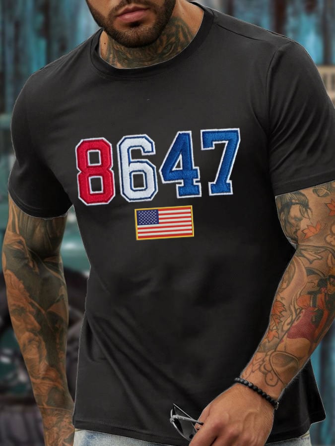🔥Buy 3 Get 15% Off🔥Men's Retro 8647 Flag Print T-Shirt