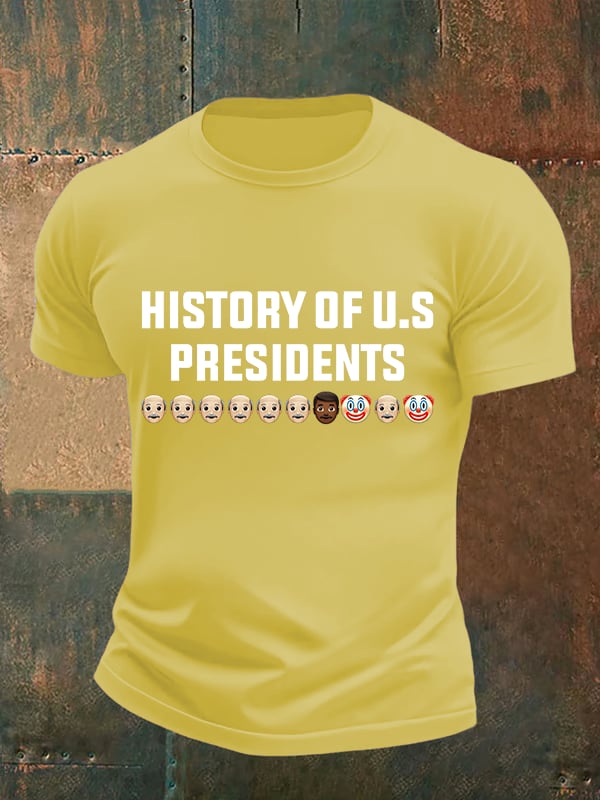 🔥Buy 3 Get 15% Off🔥Men's  History Of US Presidents Print T-Shirt