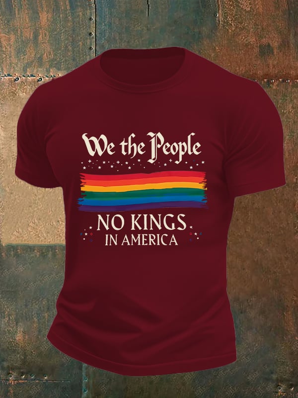 🔥Buy 3 Get 15% Off🔥Men's  We the People NO KINGS IN AMERICA  print  T-Shirt