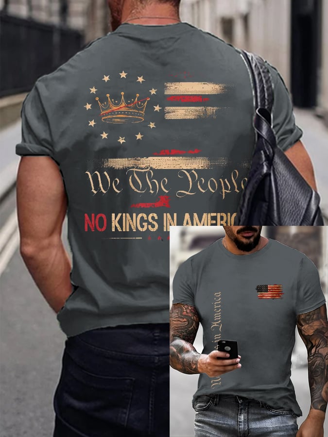 🔥Buy 3 Get 15% Off🔥Men's “We The People No Kings In America” Printed T-shirt
