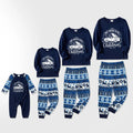 Joyful Blue Christmas Pajamas Set  With Christmas Tree and Car Print