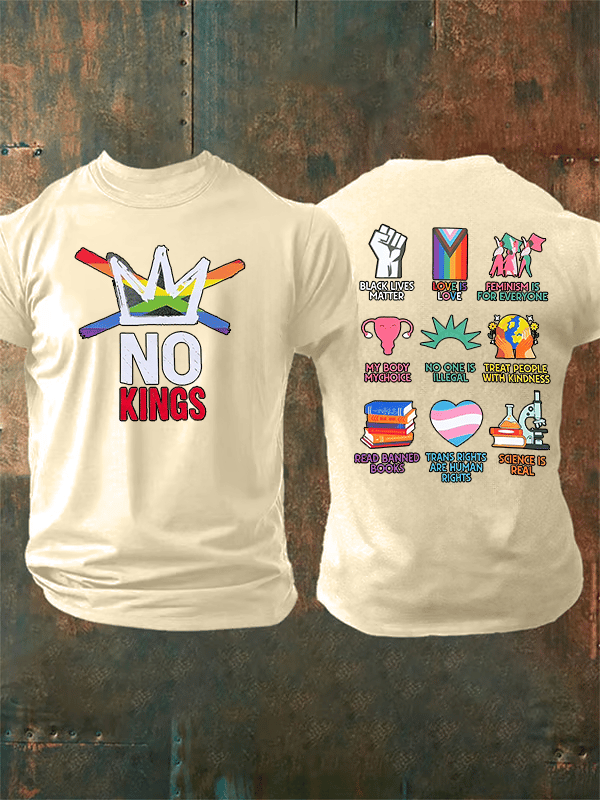 🔥Buy 3 Get 15% Off🔥Men's  No Kings Print T-Shirt