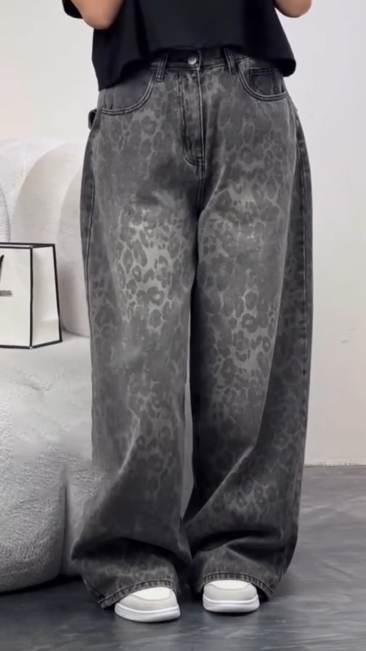 Women Printed Loose Casual Jeans