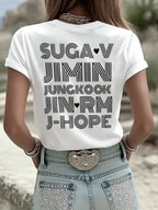 Women's BTS Fan Print Short-Sleeve T-Shirt