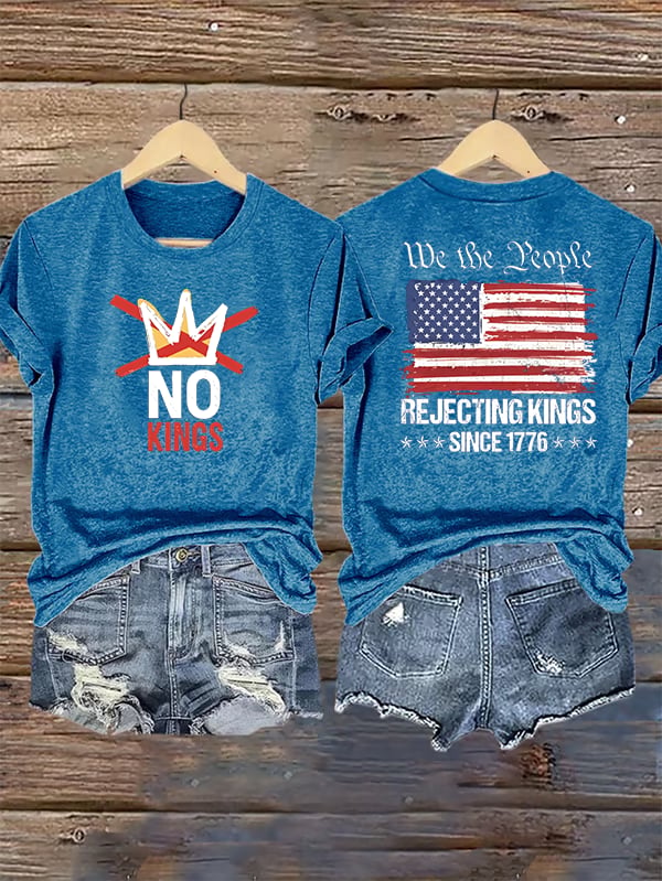 🔥Buy 3 Get 15% Off🔥Women's  No Kings, Rejecting Kings Since 1776, We The People T-Shirt