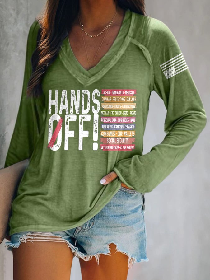 🔥Buy 3 Get 15% Off🔥Women's Retro Hands Off Protest Print T-Shirt
